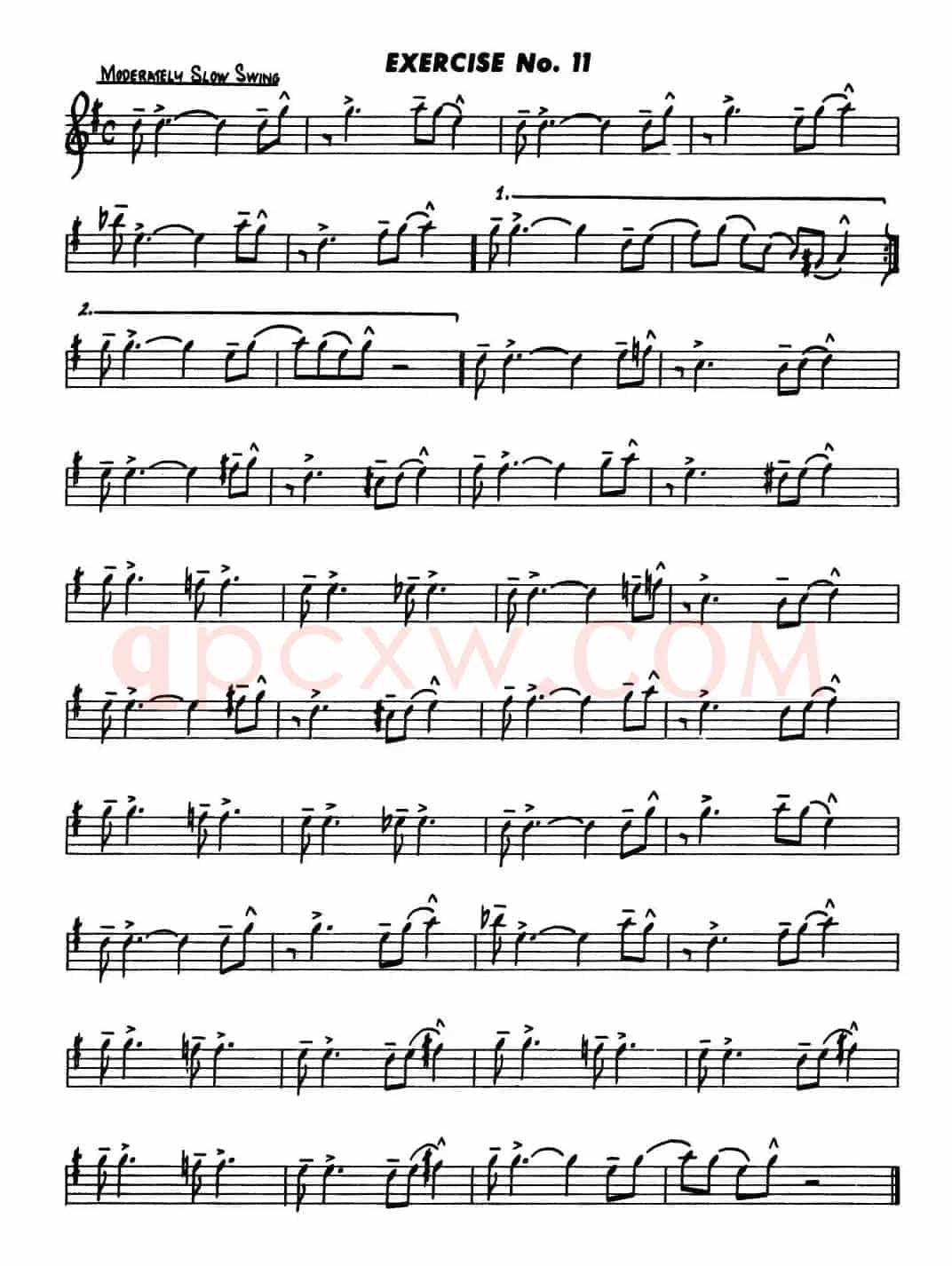 Basic Jazz Conception for saxophone（EXERCISE No.11）