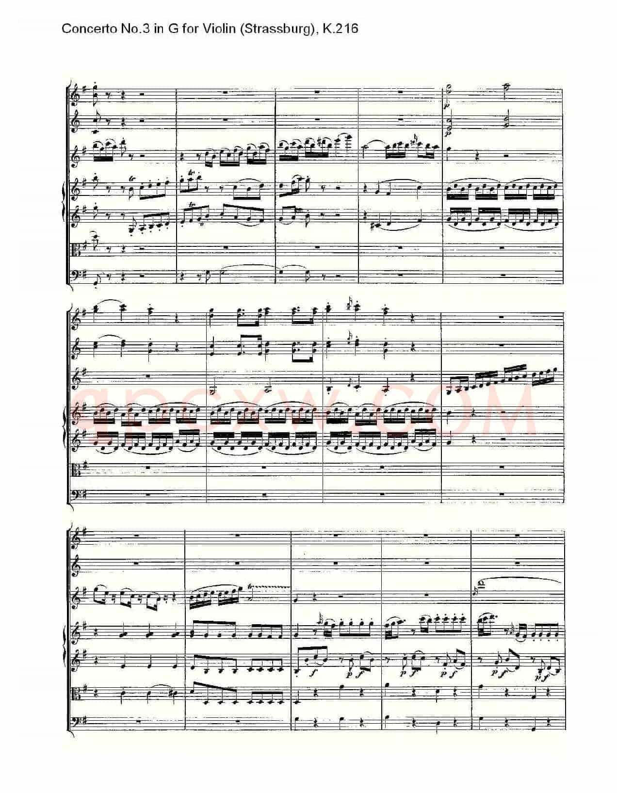 Concerto No.3 in G for Violin K.216(G调小提琴第三协奏曲, K)