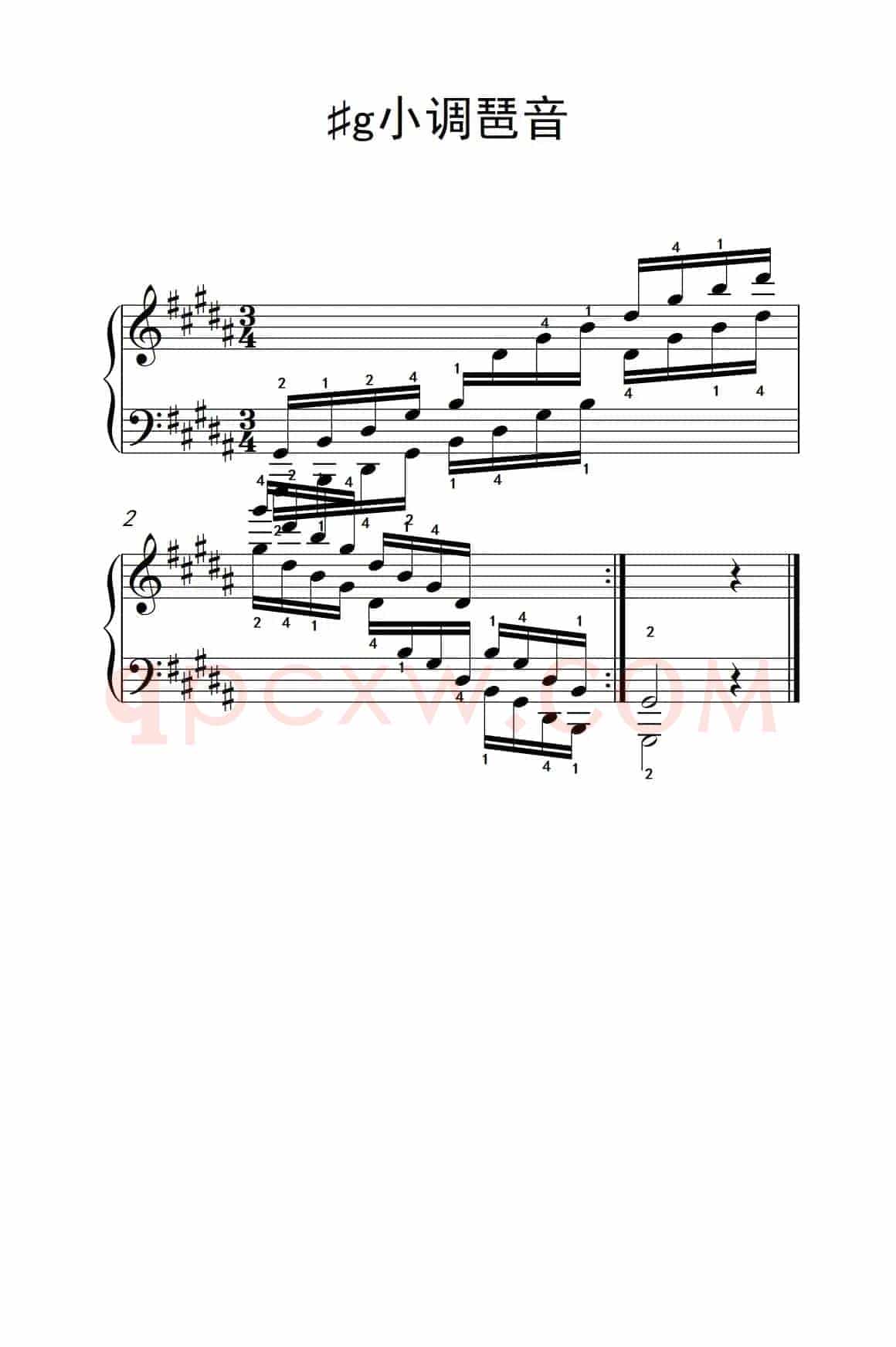第四级 10.♯g小调琶音（中央音乐学院 钢琴（业余）考级教程 4-6级）