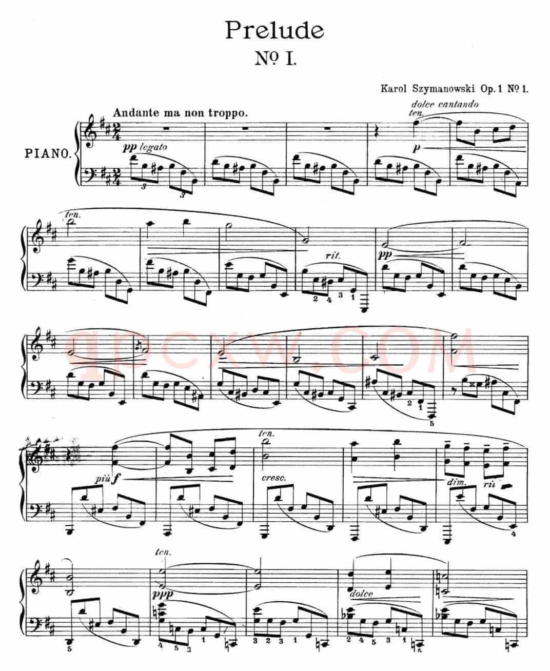 希曼诺夫斯基 9首钢琴前奏曲 Op.1 No.1