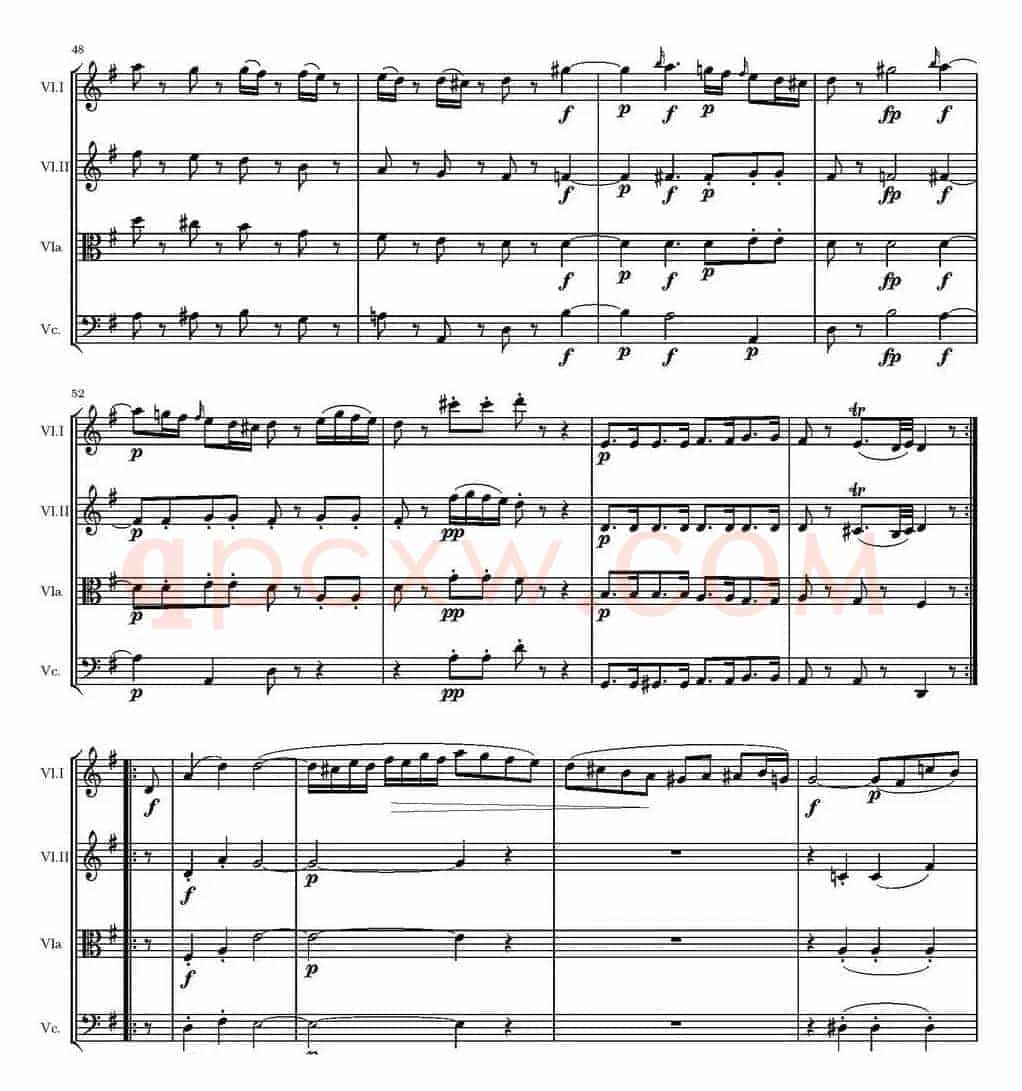 String Quartet KV.387（G大调弦乐四重奏）