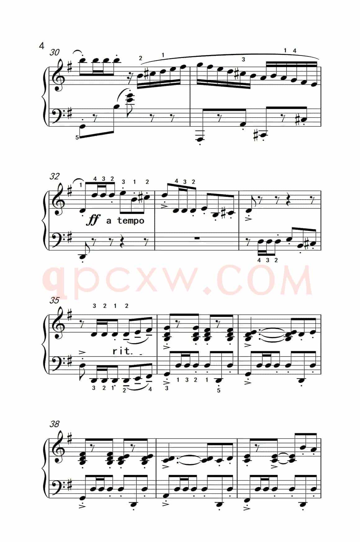 第五级 2.西班牙小夜曲（中央音乐学院 钢琴（业余）考级教程 4-6级）