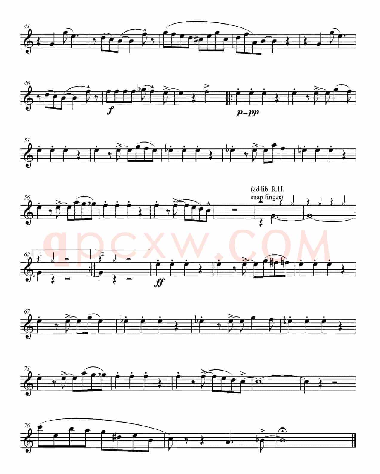 In The Mood（情绪）（四重奏次中音萨克斯分谱）