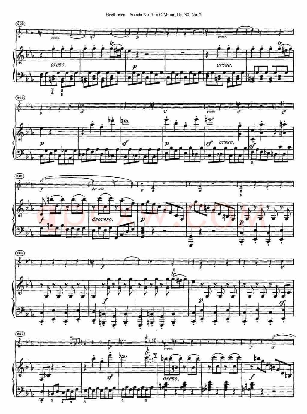 Violin Sonata No.7 in C Minor Op.30 No.2（小提琴+钢琴伴奏）