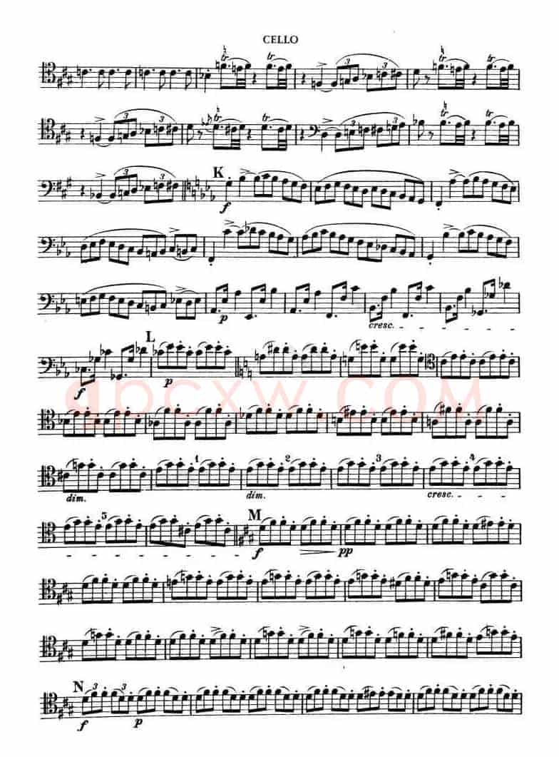 TROUT-QUARTET（大提琴谱）