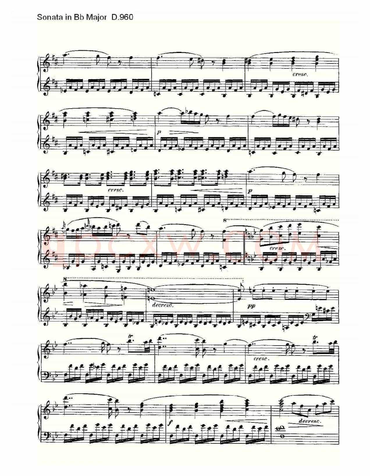 Sonata in Bb Major D.960(Bb大调奏鸣曲 D.960)