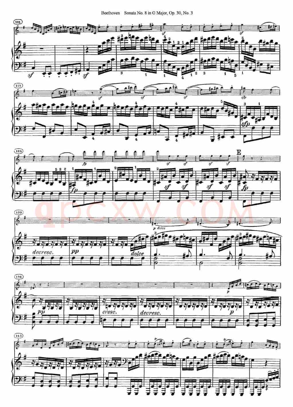 Violin Sonata No.8 in G Major Op.30 No.3（小提琴+钢琴伴奏）