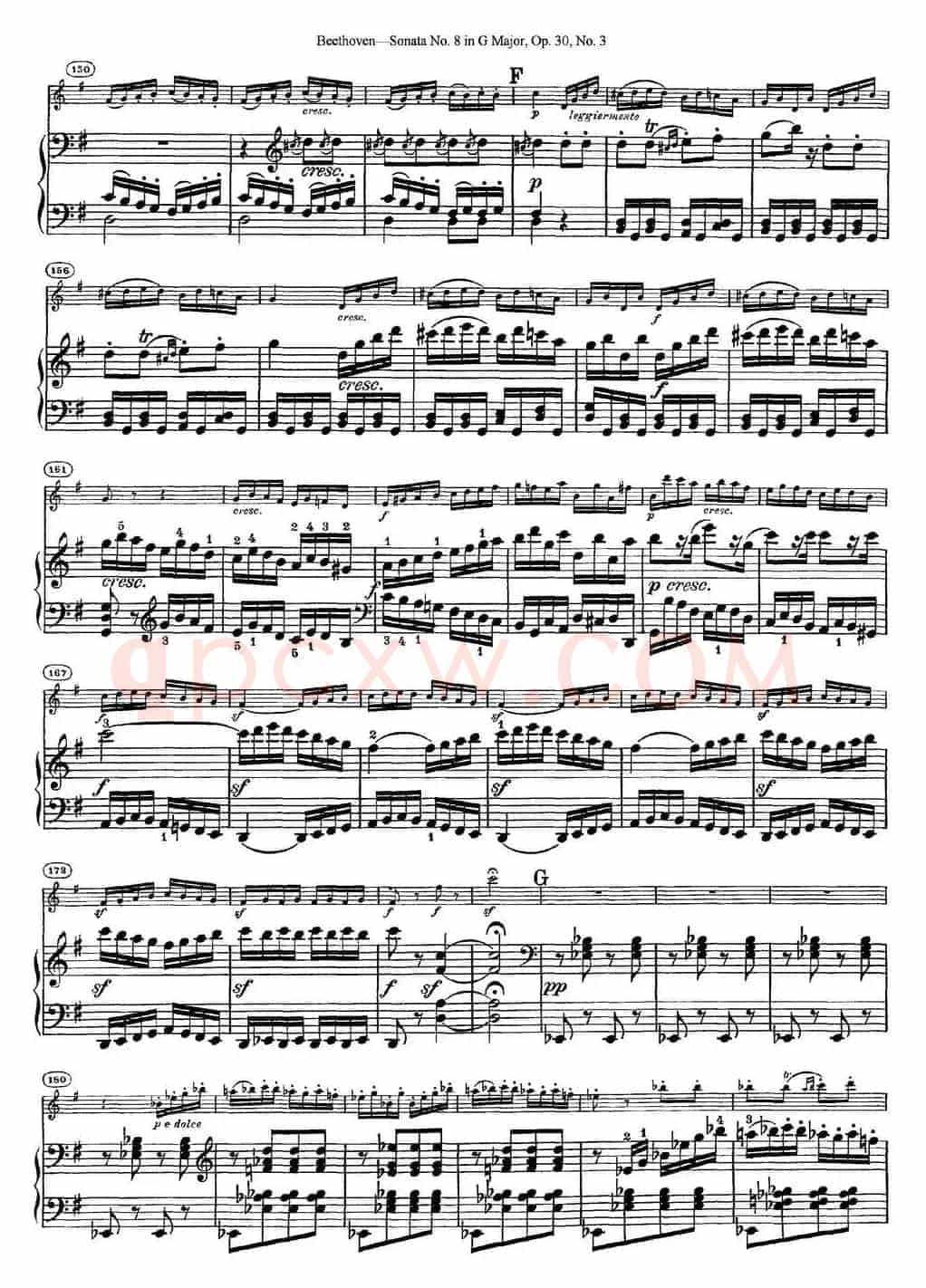 Violin Sonata No.8 in G Major Op.30 No.3（小提琴+钢琴伴奏）