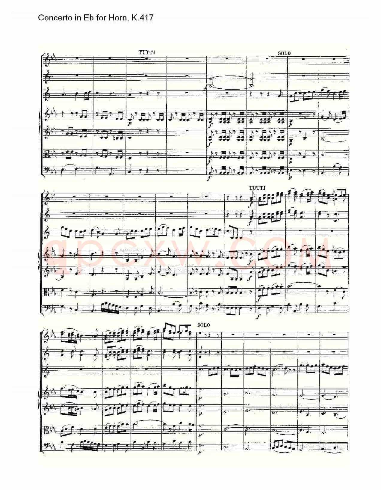 Concerto in Eb for Horn, K.417(Eb调法国号协奏曲, K.417)