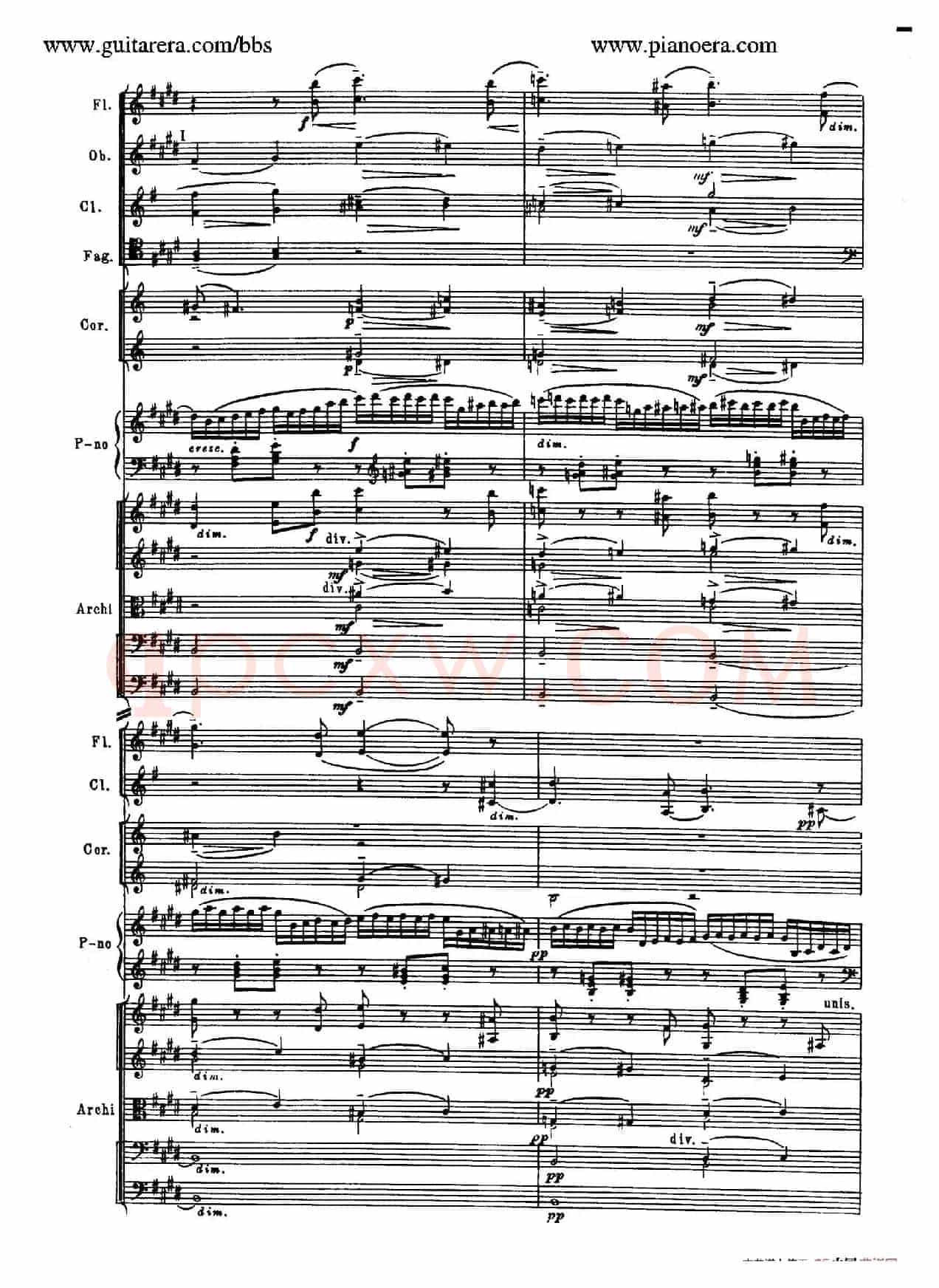 c小调第二钢琴协奏曲 Op.18（第二乐章总谱）