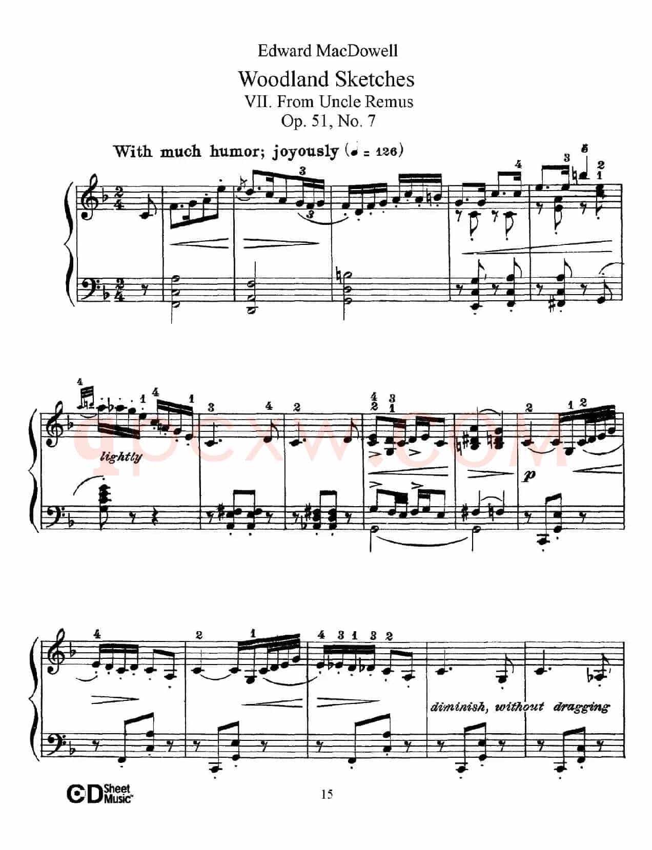 Woodland Sketches Op.51(森林素描·7)