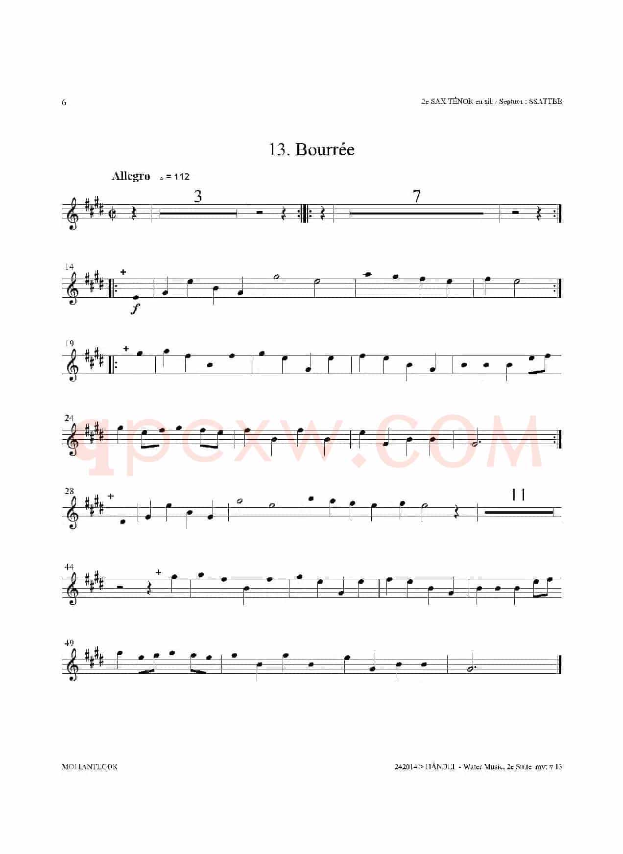 Water Music（HWV.349 No.2）（第二次中音萨克斯）