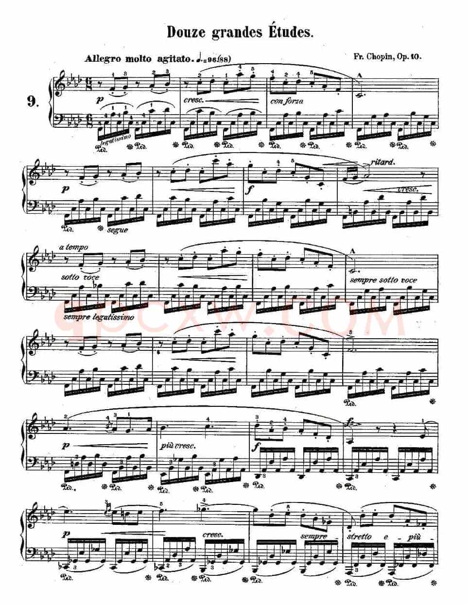 肖邦钢琴练习曲，Op.10之九