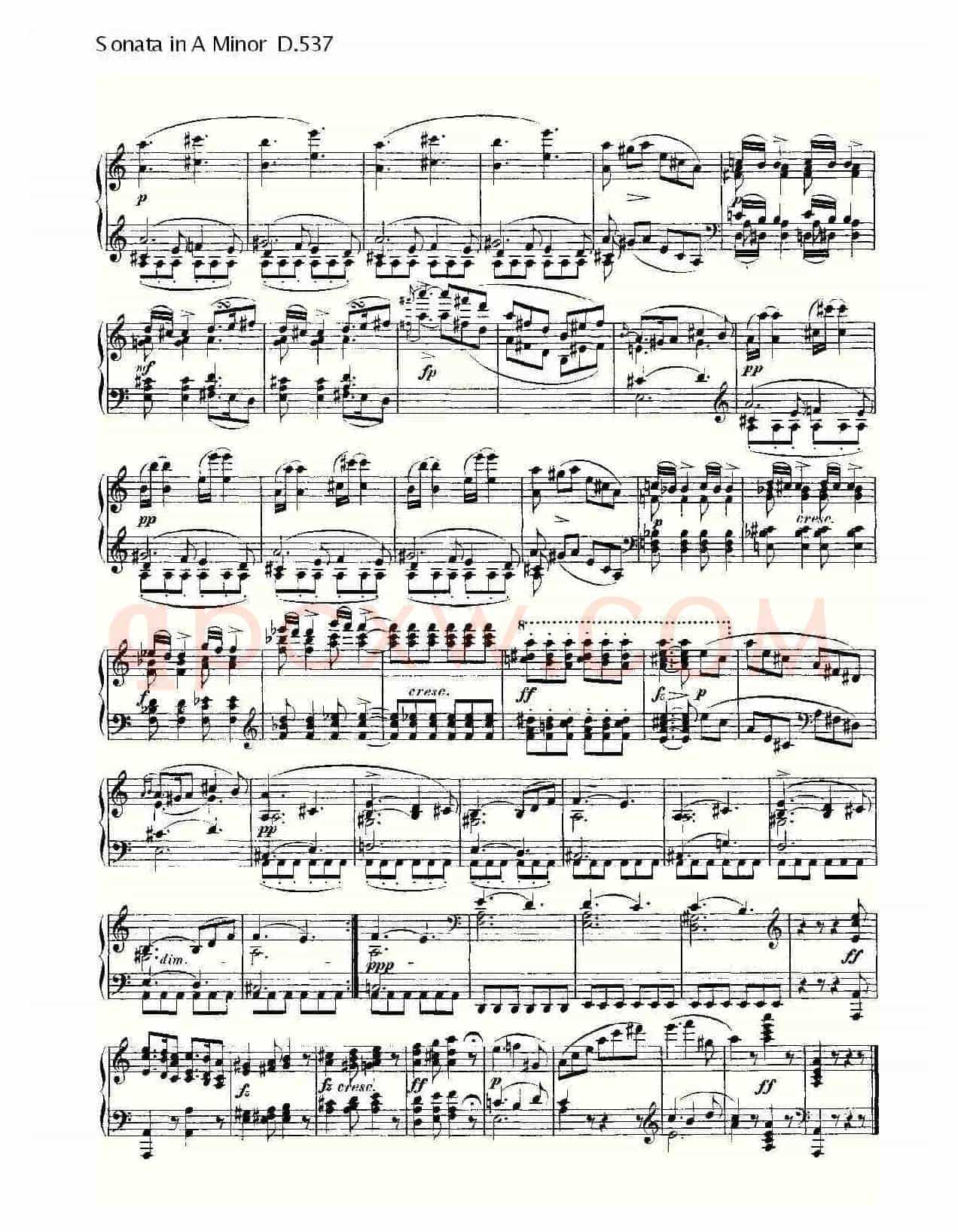 Sonata in A Minor D.537(A小调奏鸣曲D.537)