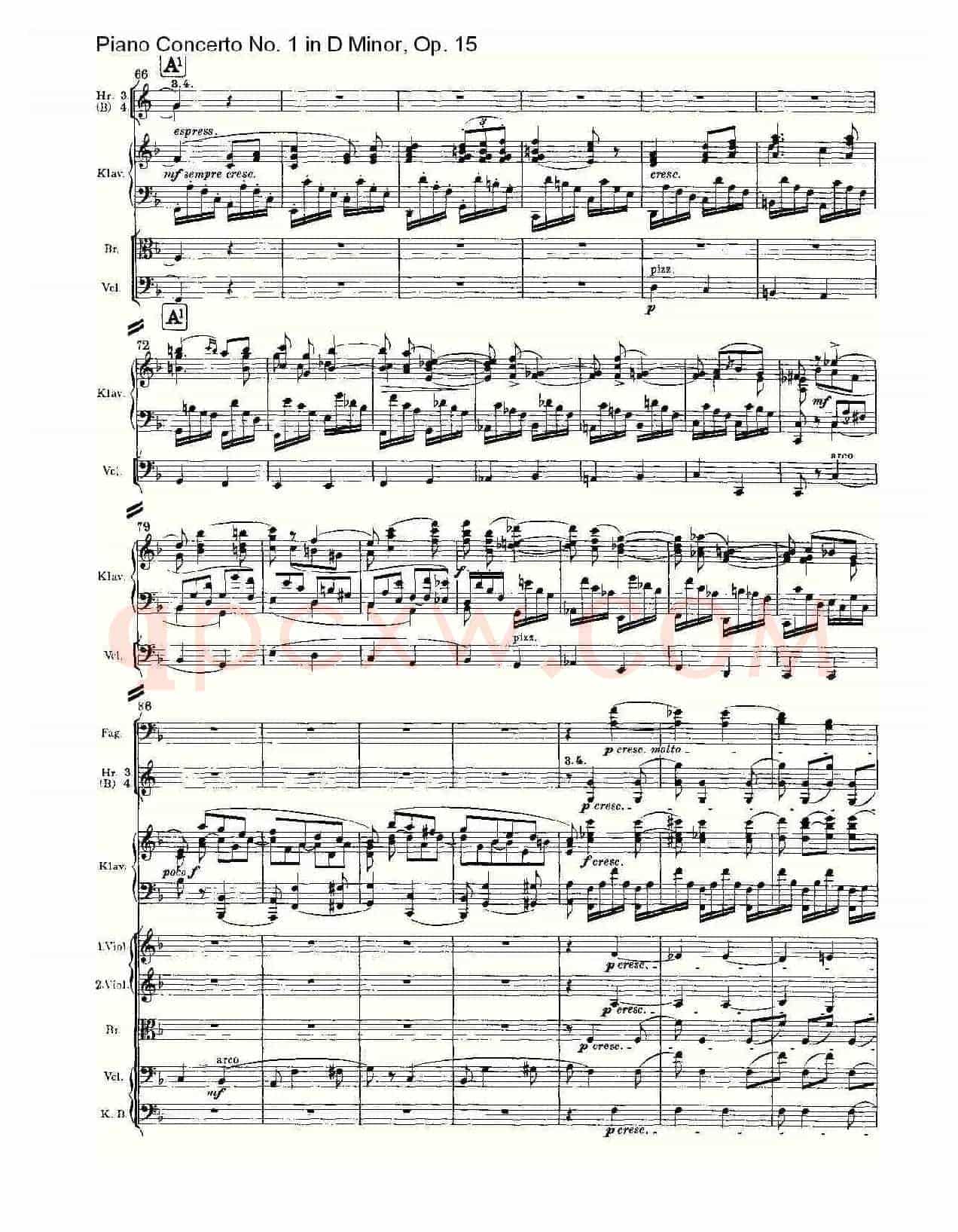 D小调钢琴第一协奏曲, Op.15第三乐章(一)