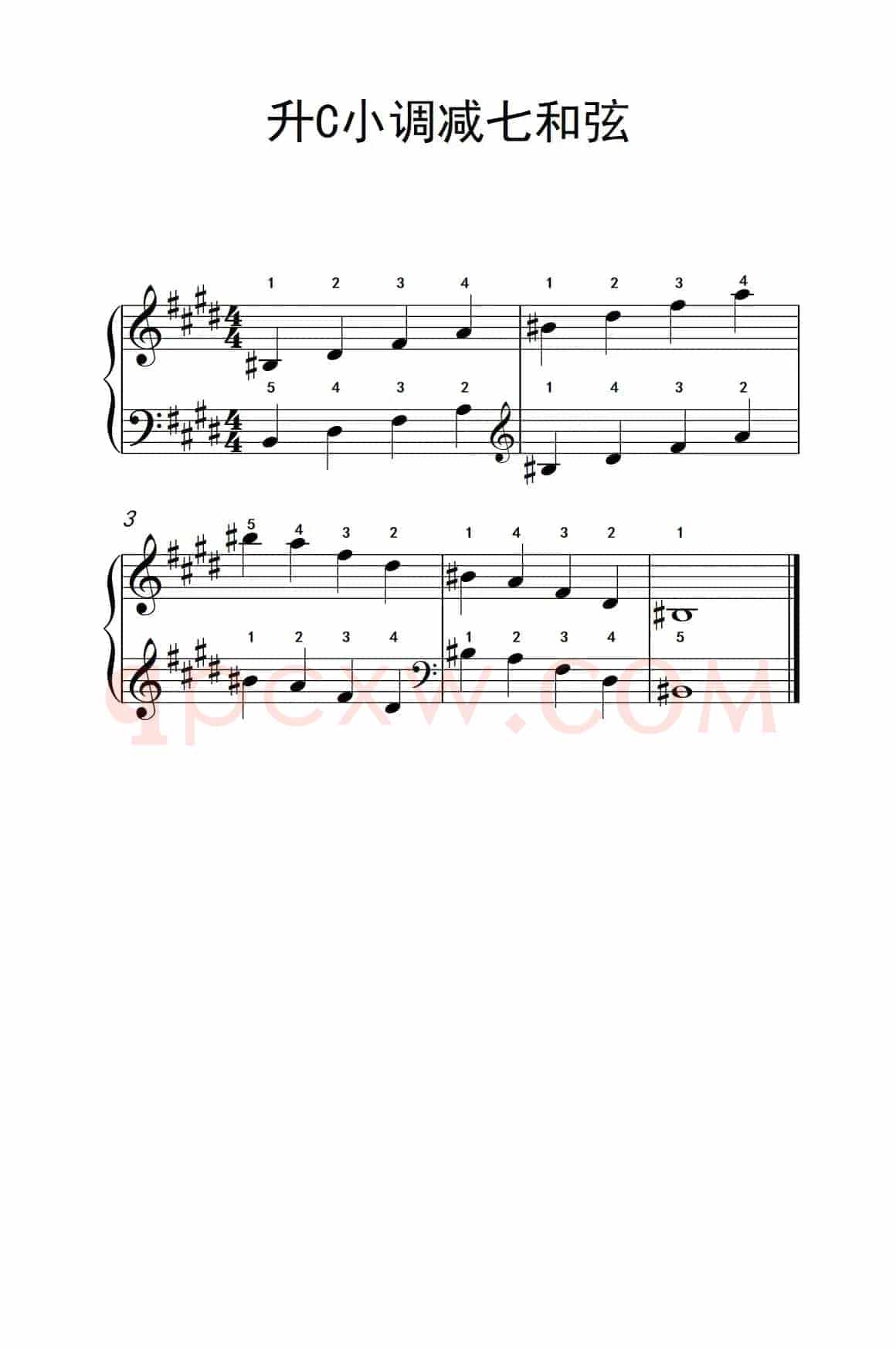 升C小调减七和弦（孩子们的钢琴音阶、和弦与琶音 2）