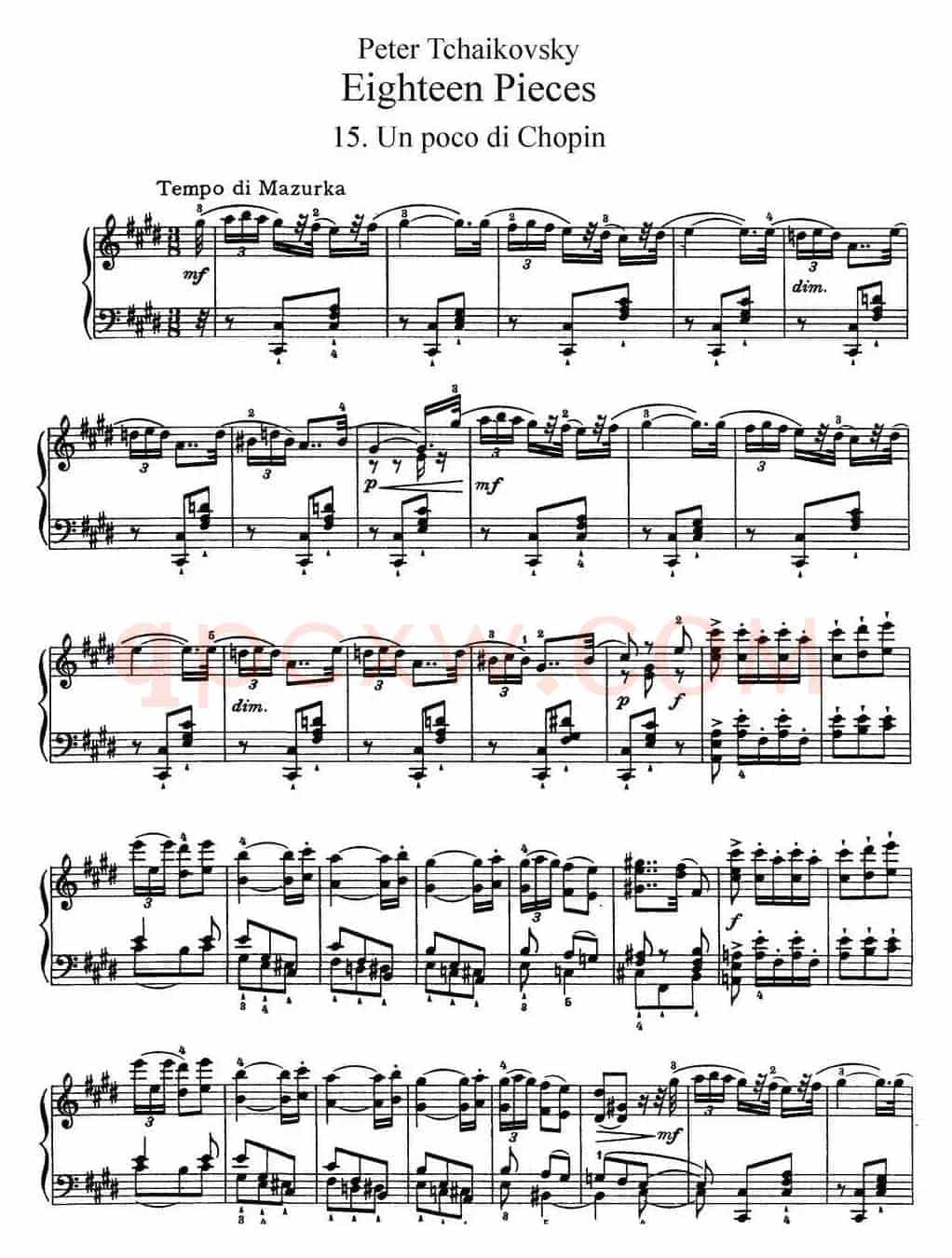 柴可夫斯基18首钢琴小品Op.72(15.Un poco di Chopin)