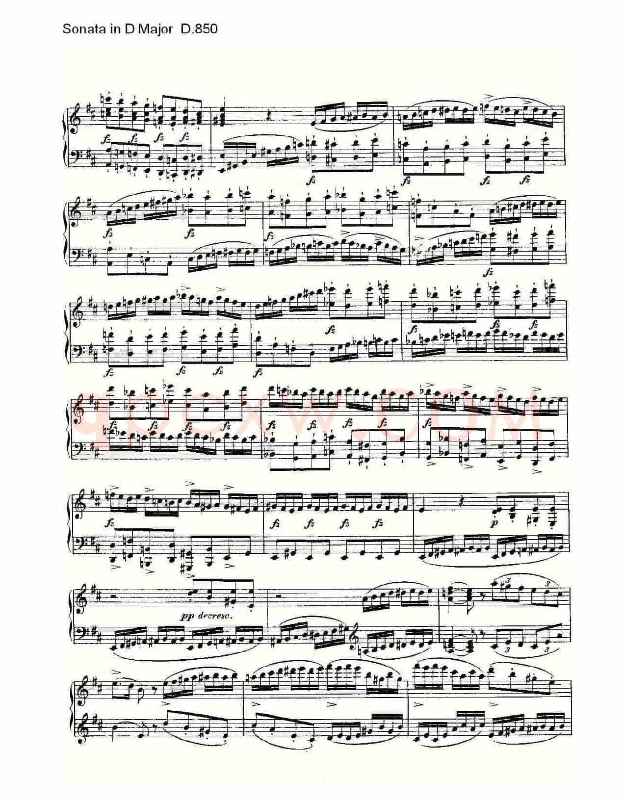 Sonata in D Major D.850（D大调奏鸣曲 D.850）