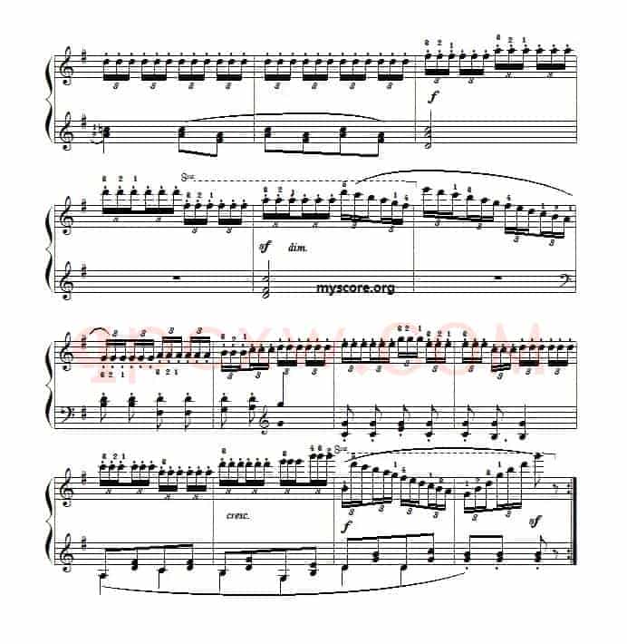 车尔尼(Czerny)849第12首曲谱及练习指导
