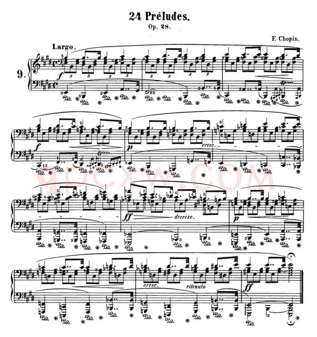 肖邦 24首钢琴前奏曲 Op.28 No.9 E大调