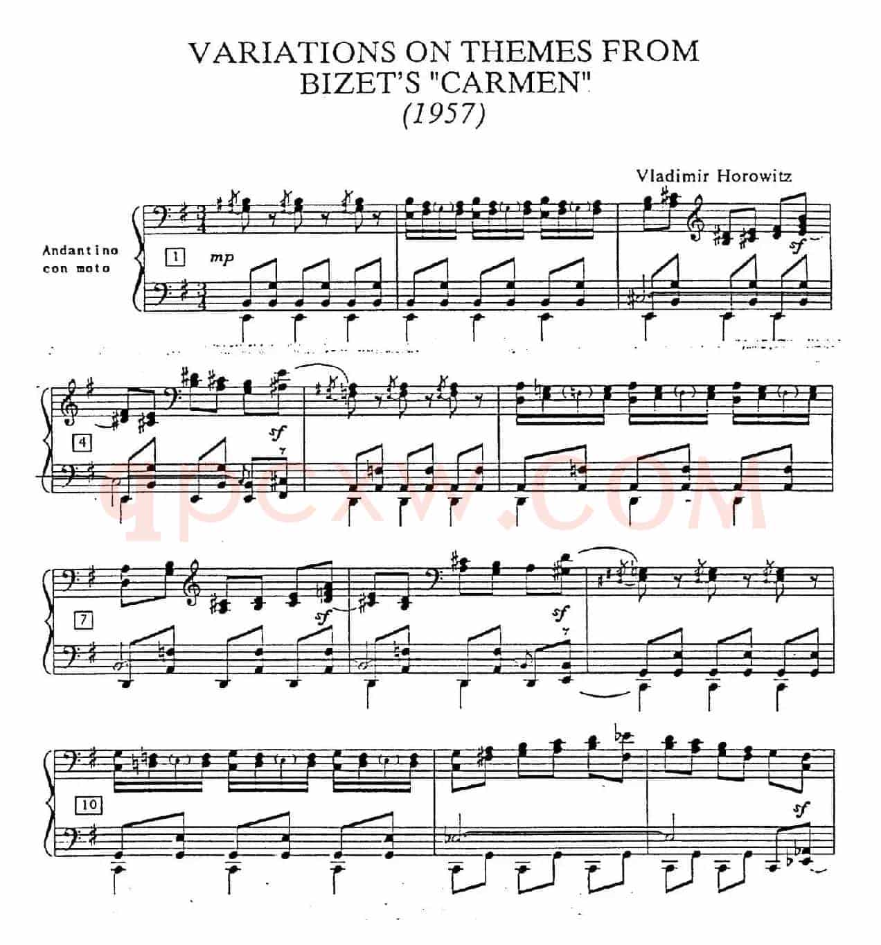 Carmen Variations 12 Pieces(12首卡门主题变奏曲·4)