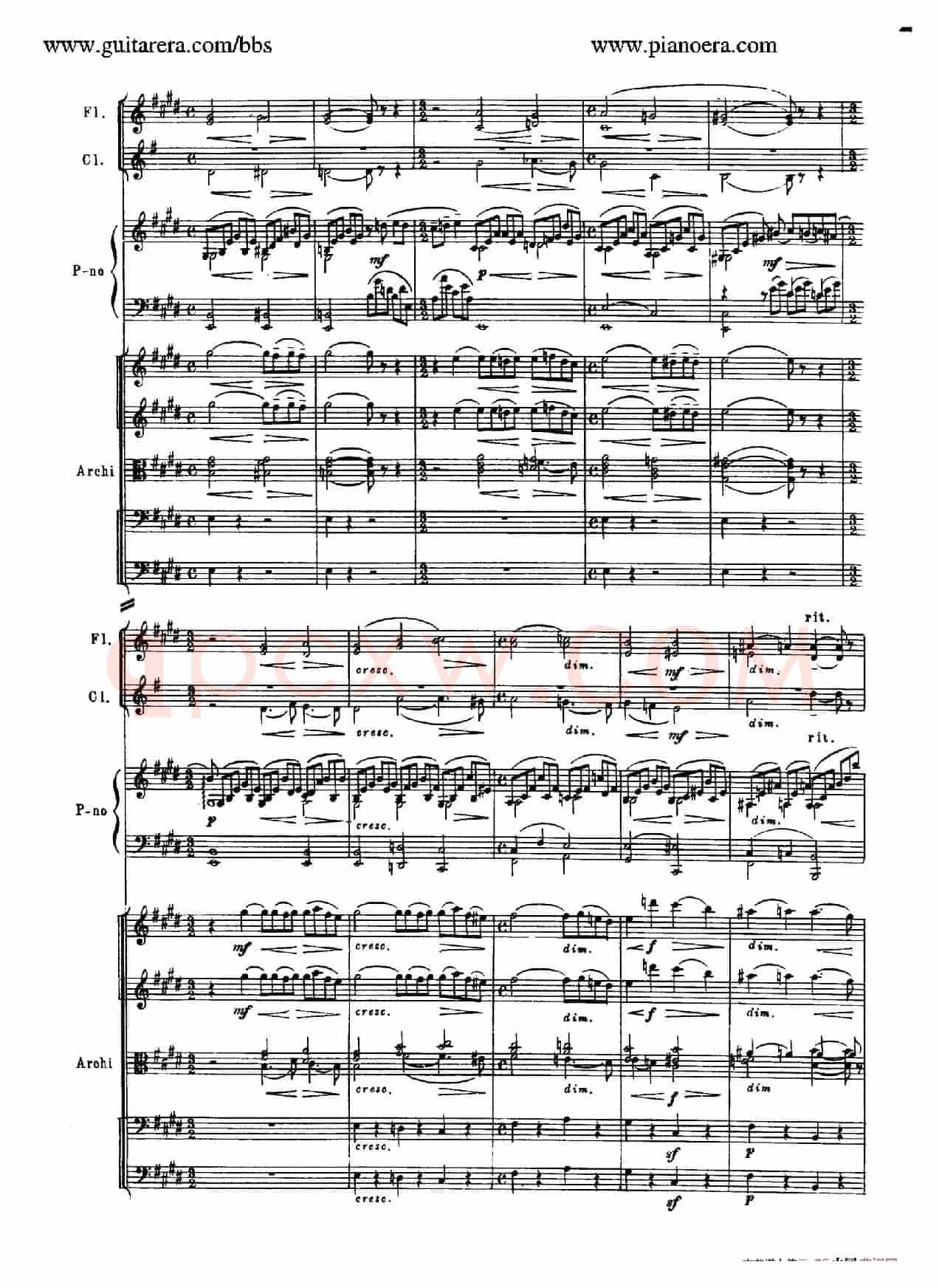 c小调第二钢琴协奏曲 Op.18（第二乐章总谱）