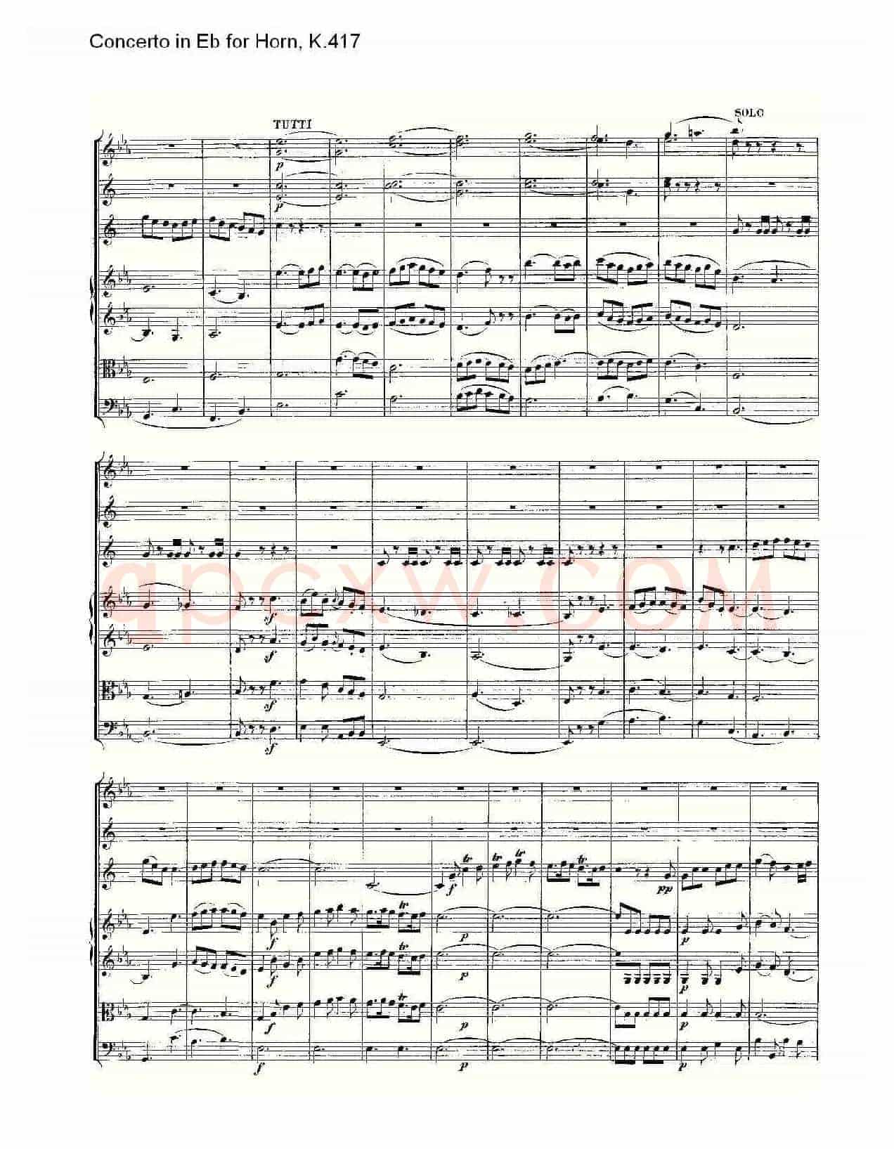 Concerto in Eb for Horn, K.417(Eb调法国号协奏曲, K.417)