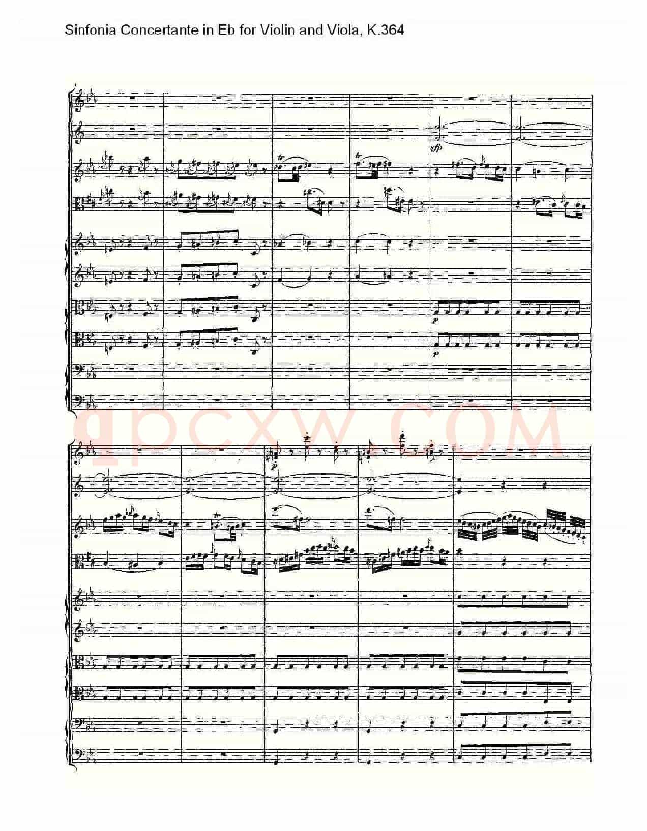 Eb调小提琴与中提琴炫技序曲, K.364(二)