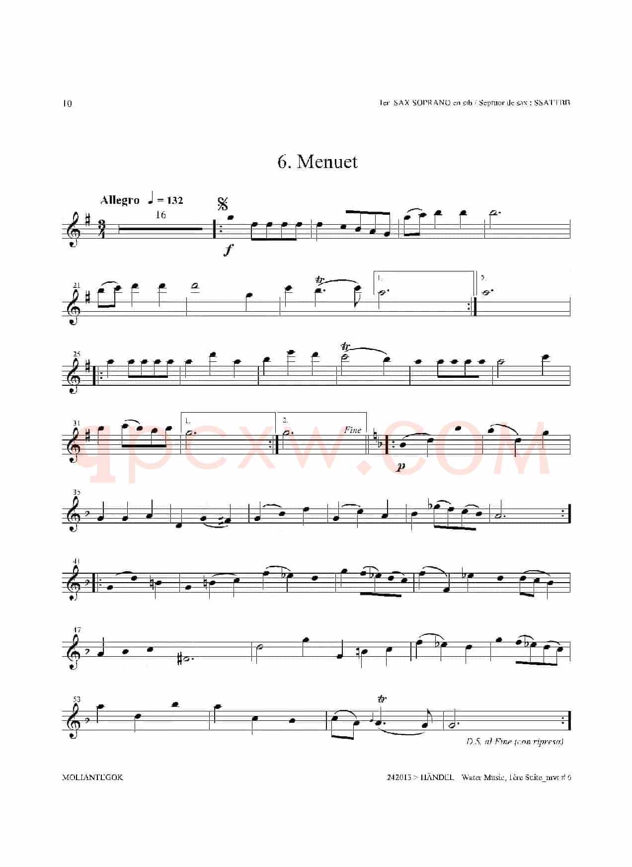 Water Music（HWV.348 No.1）（第一高音萨克斯）