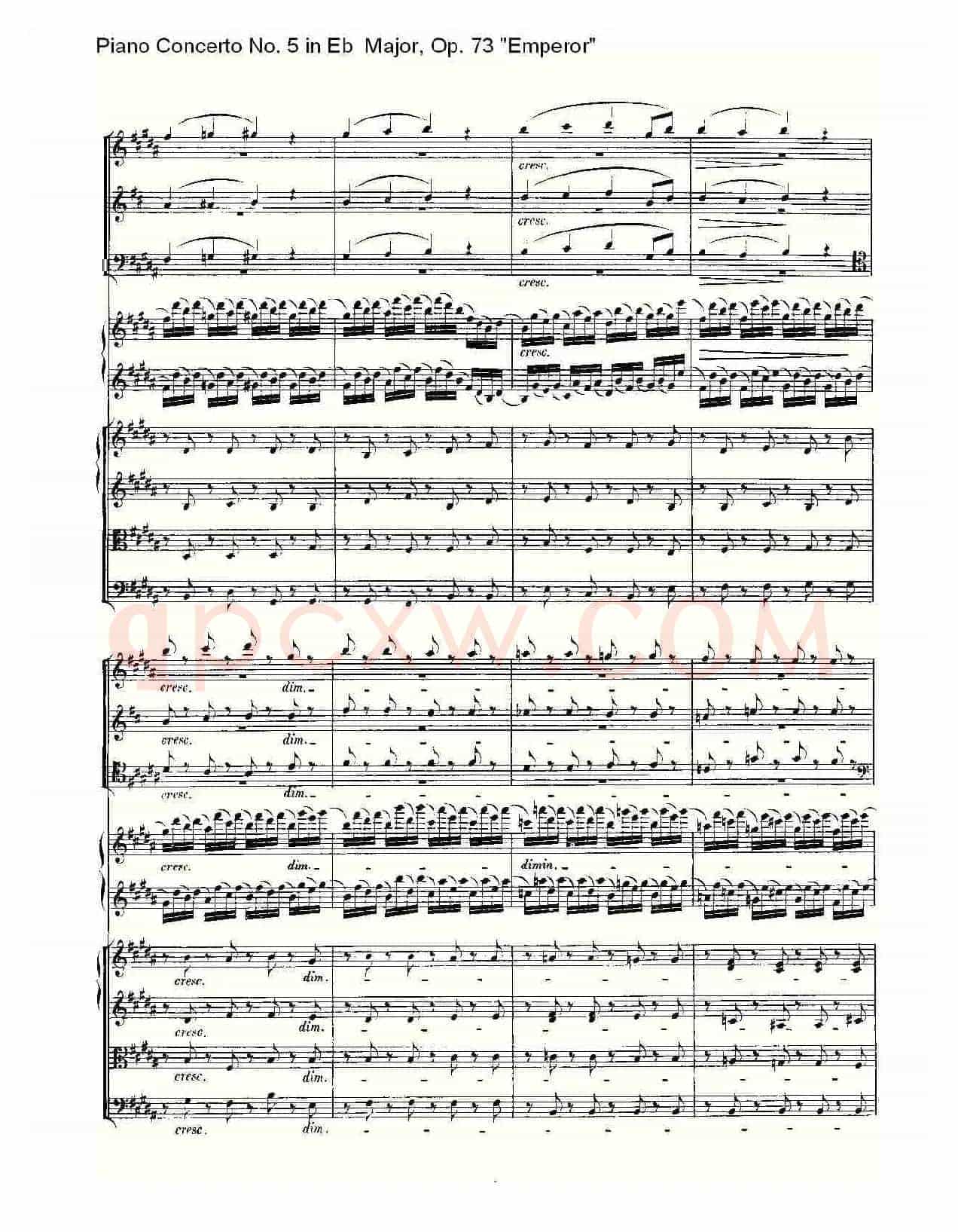 Eb大调钢琴第五协奏曲 Op.73“皇帝” 第二乐章