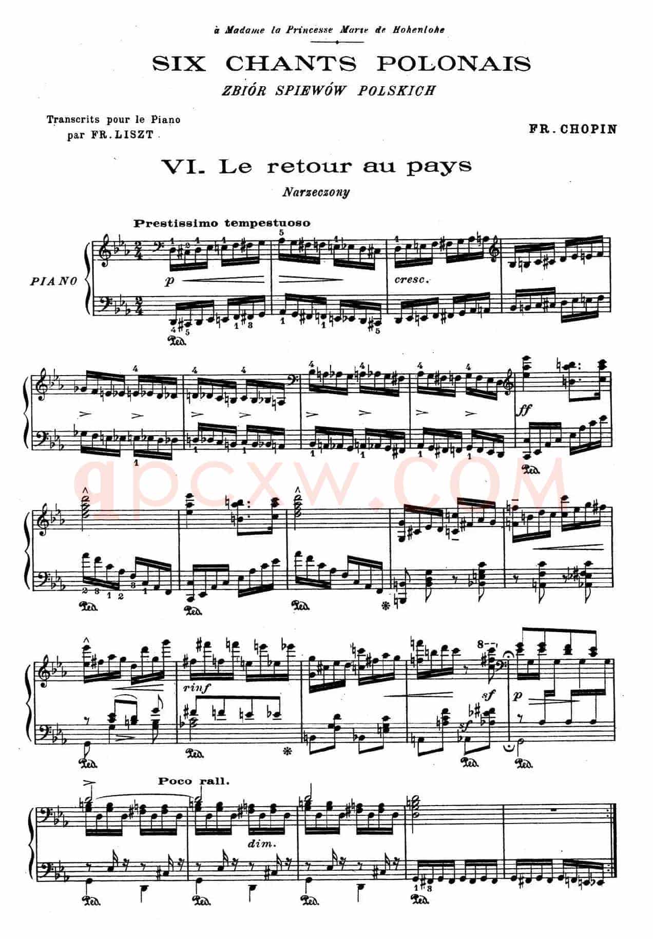 6 Chants Polonais S.480（6首波兰歌曲·Ⅵ）