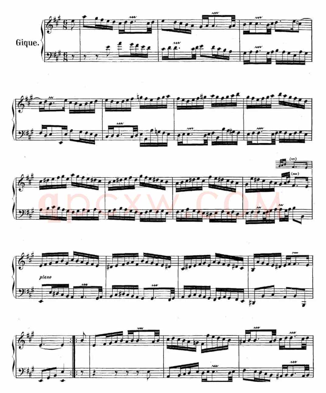 英国组曲No.1 巴赫 A大调 1st Suite BWV 806