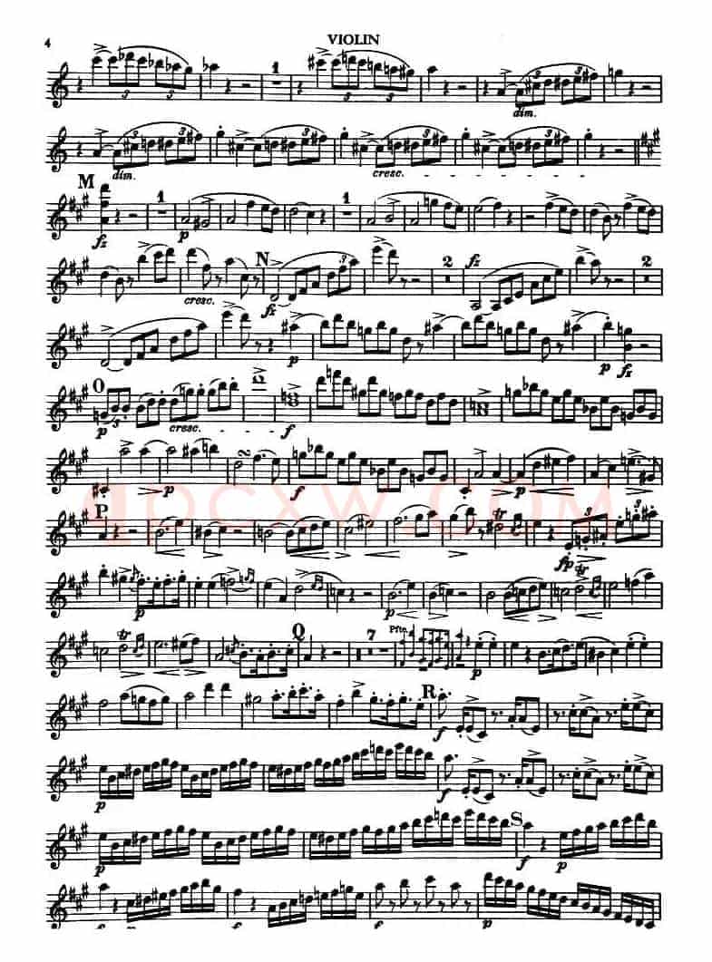 TROUT QUINTET（鳟鱼五重奏）（小提琴分谱）