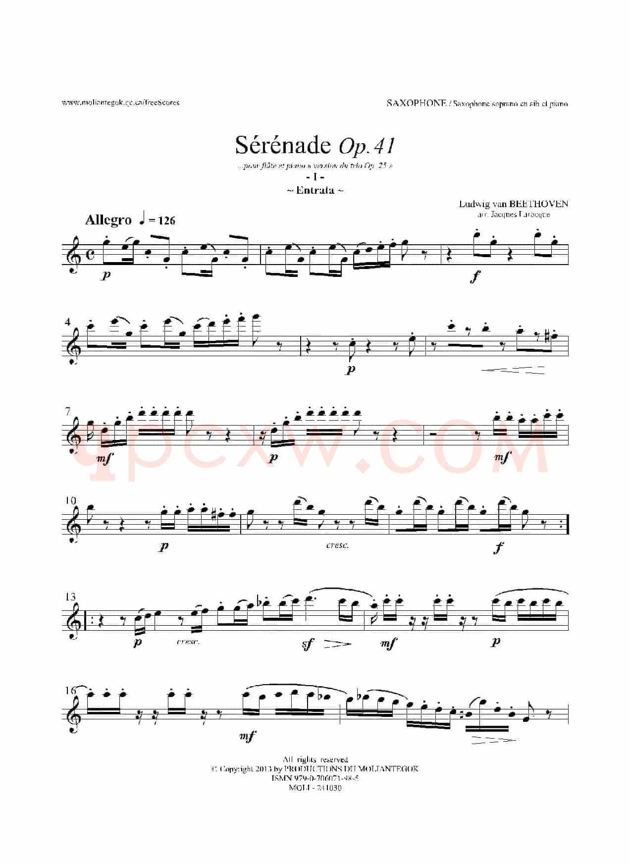 小夜曲 Op.41（高音萨克斯）