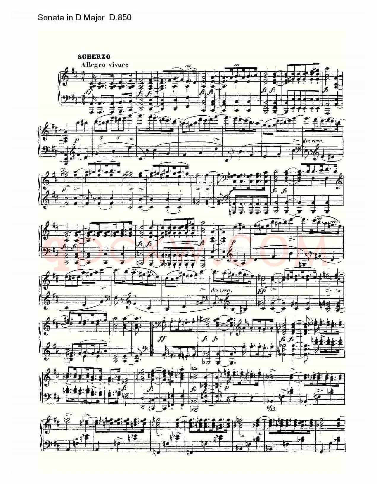 Sonata in D Major D.850（D大调奏鸣曲 D.850）