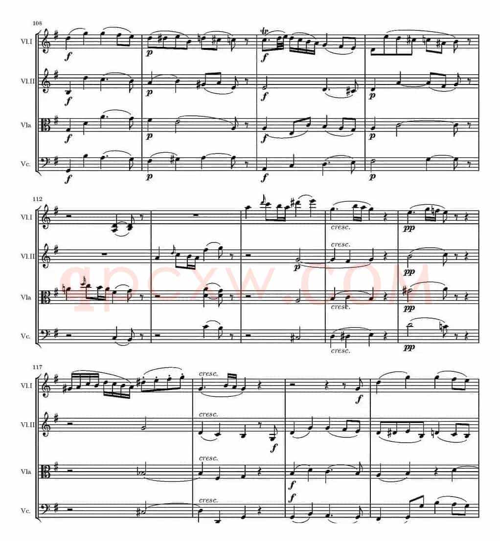 String Quartet KV.387（G大调弦乐四重奏）