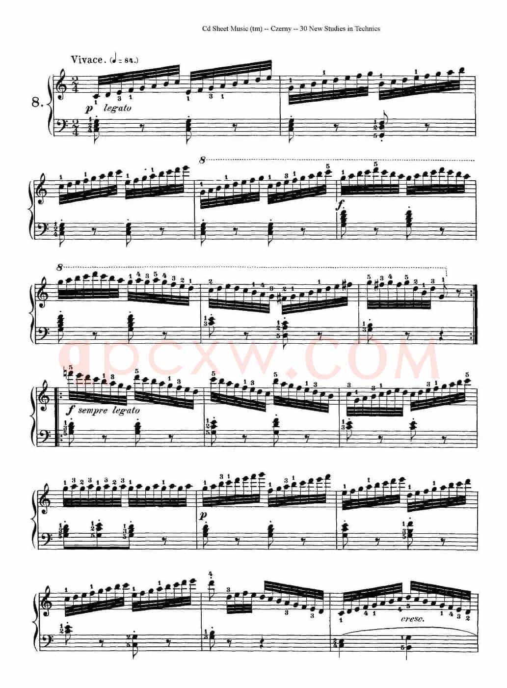 Czerny - 30 New Studies - 8（车尔尼Op849 - 30首练习曲）
