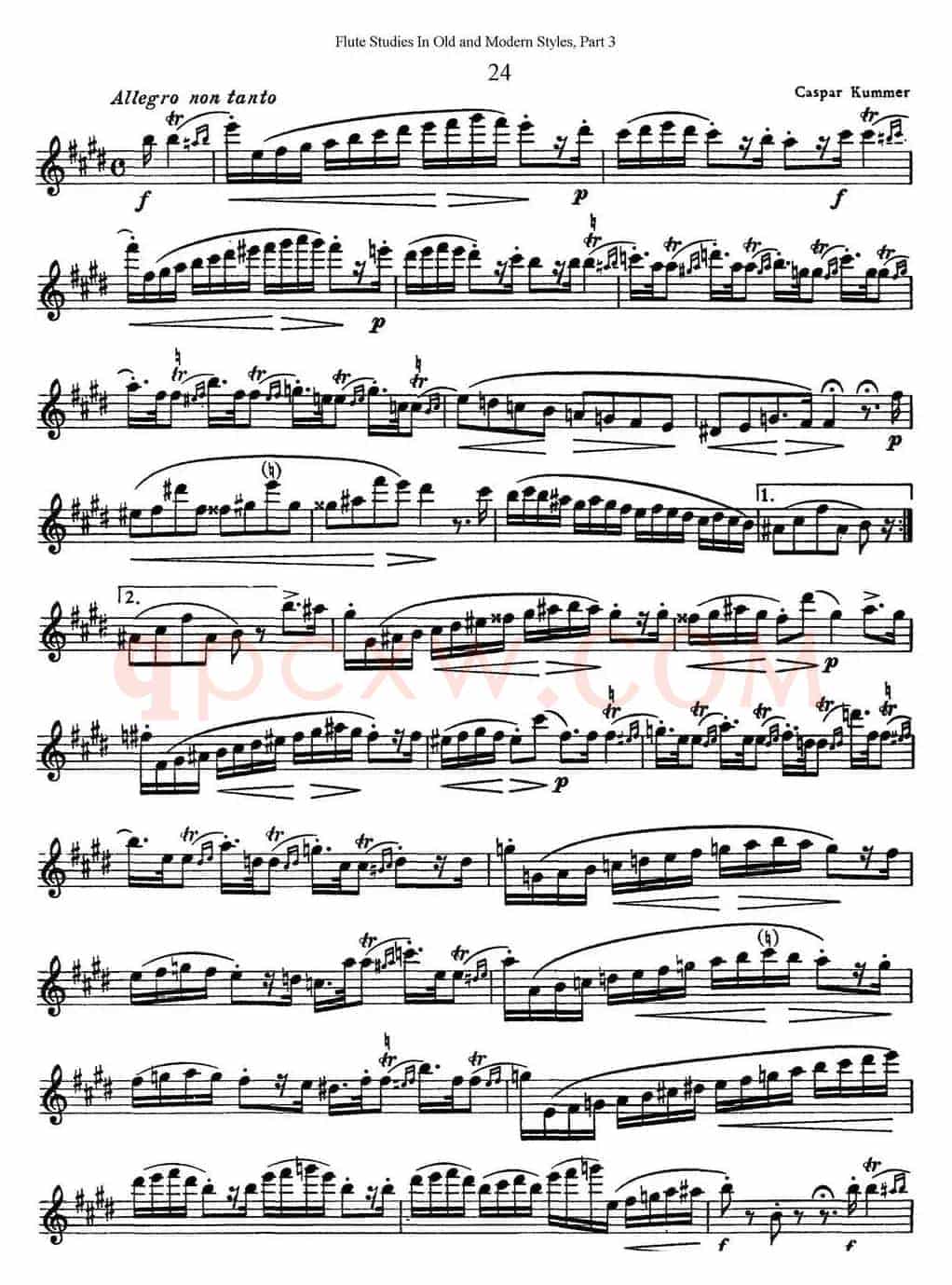 斯勒新老风格长笛练习重奏曲（第三部分）（NO.24-NO.25）