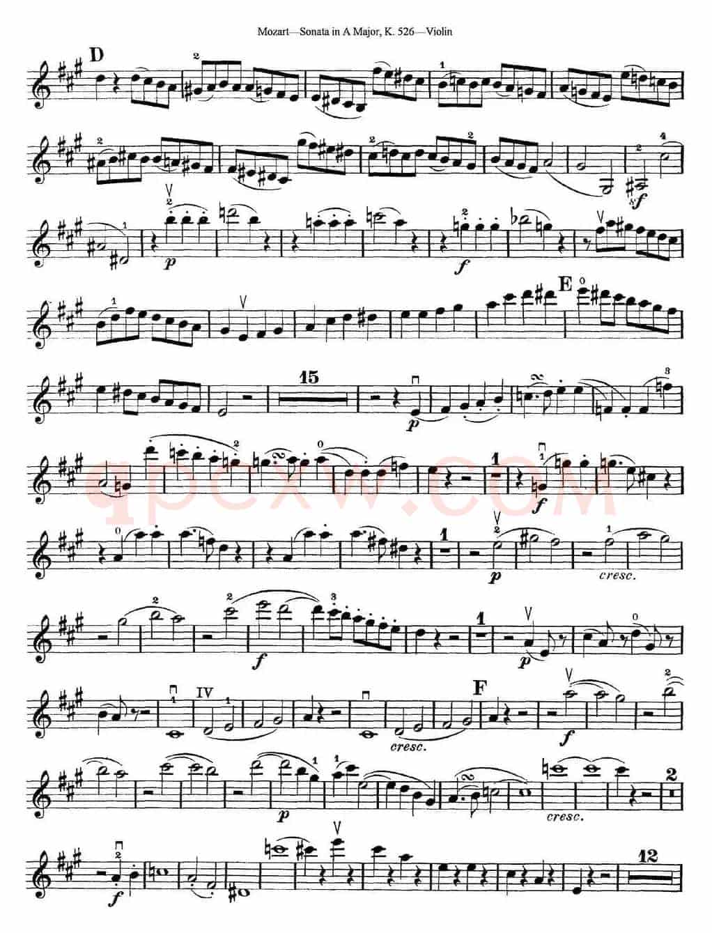 Violin Sonata in A Major K.526