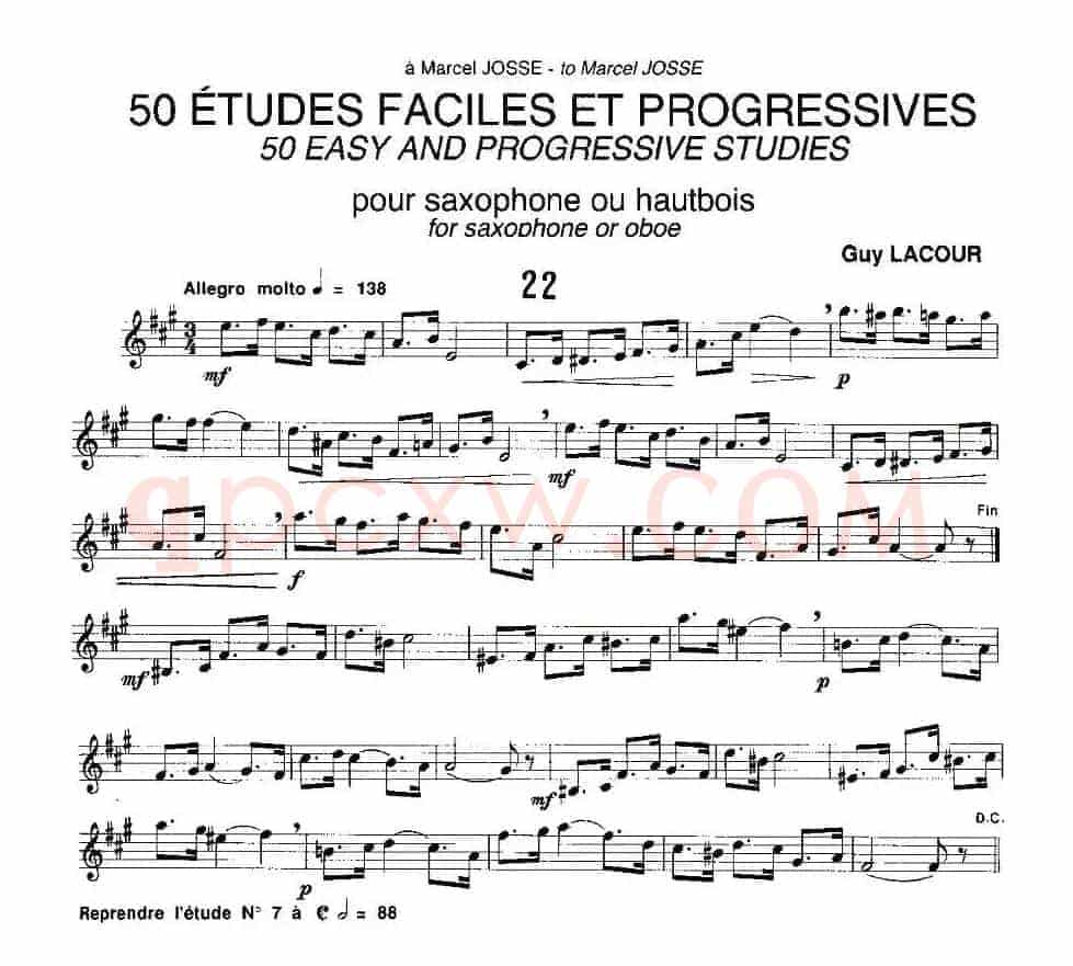 Guy Lacour 50 首萨克斯练习曲之22