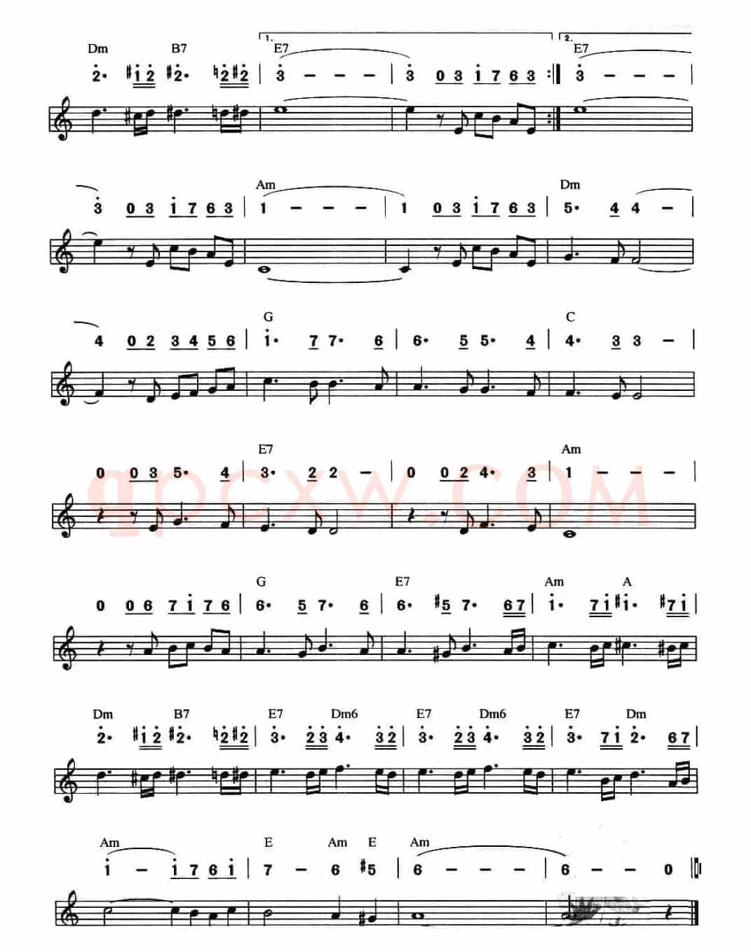 橄榄项链（美国乐曲）（线简谱混排版）