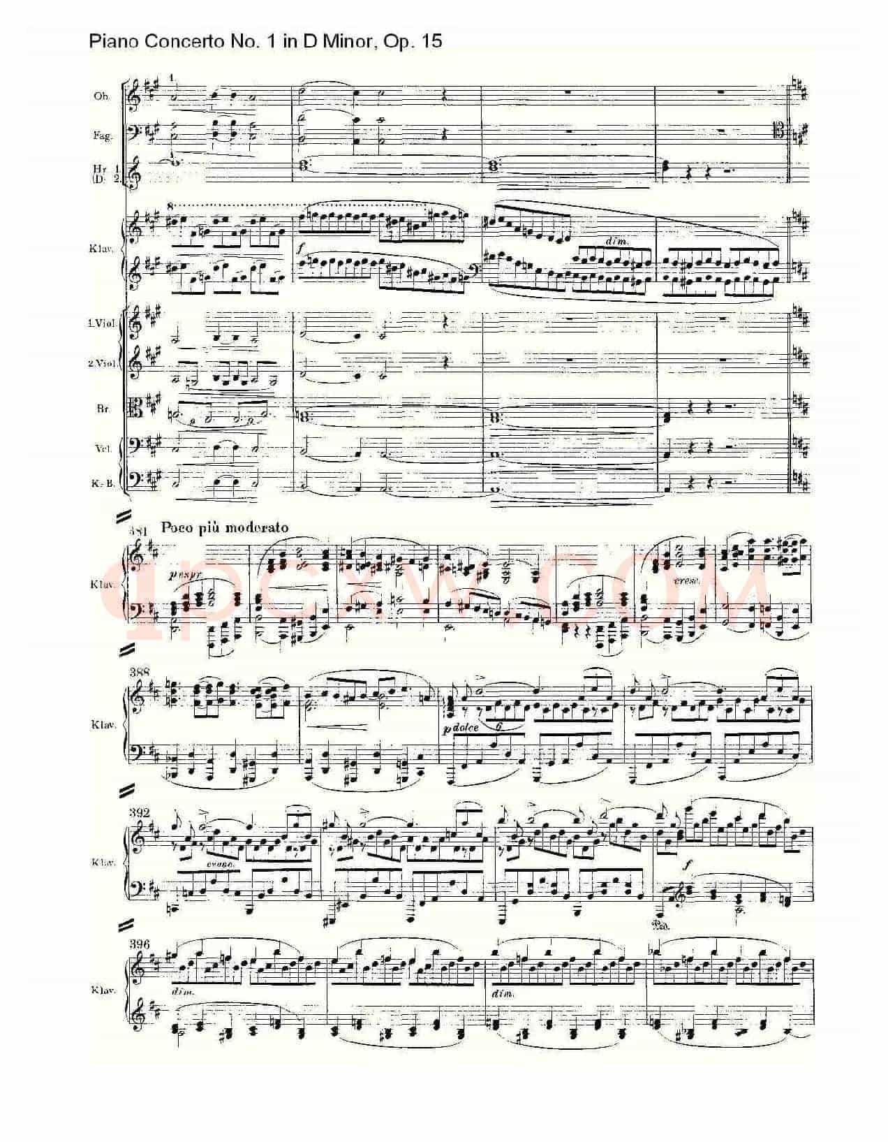D小调钢琴第一协奏曲, Op.15第一乐章(二)