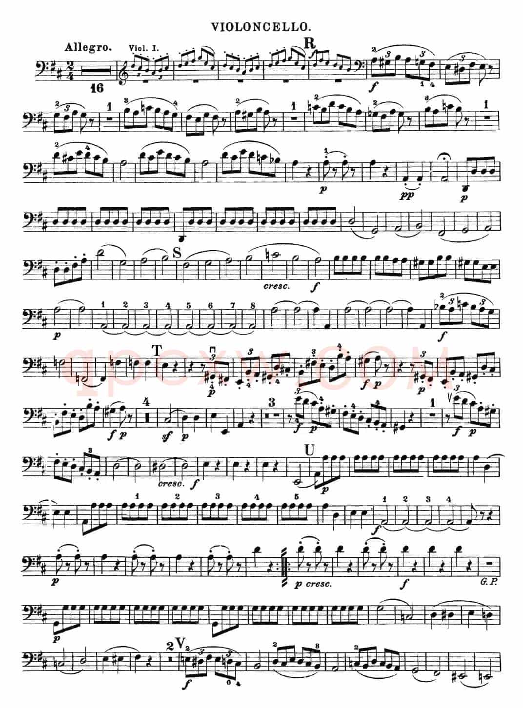 Mozart《Quartet No.20 in D Major,K.499》（Cello分谱）
