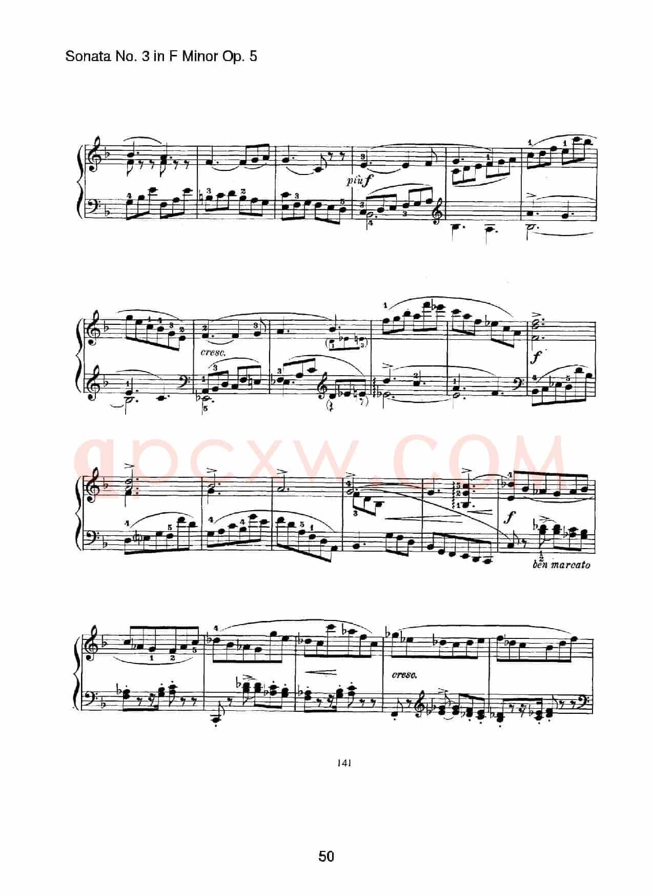 Piano Sonata No.3 in f Minor Op.5(f小调第三钢琴奏鸣曲)