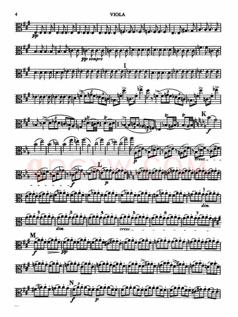 TROUT QUINTET（鳟鱼五重奏）（中提琴分谱）