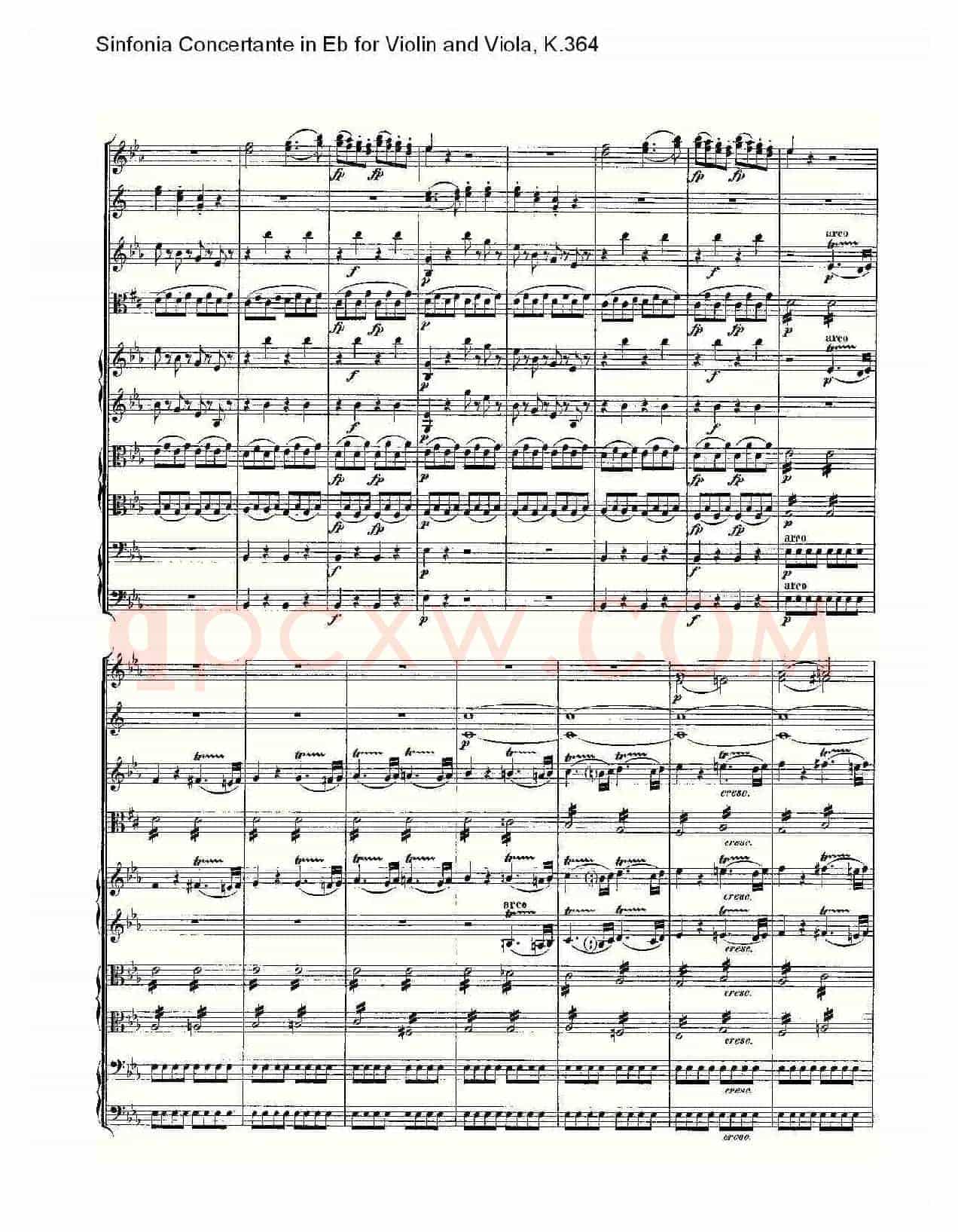 Eb调小提琴与中提琴炫技序曲, K.364(一)