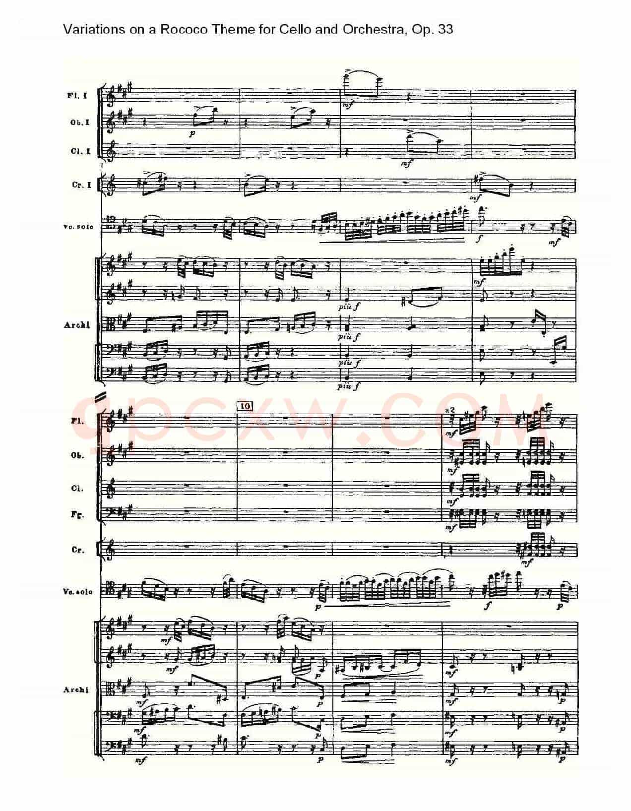 大提琴与管弦乐洛可可主题a小调变奏曲, Op.33(一)