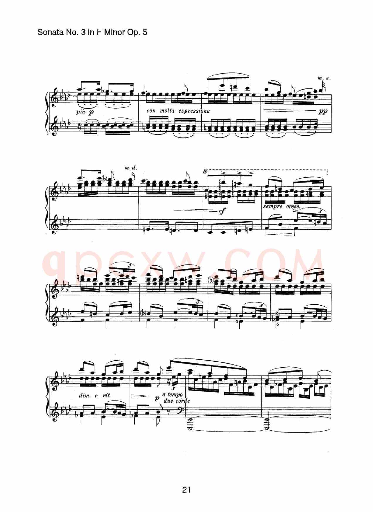 Piano Sonata No.3 in f Minor Op.5(f小调第三钢琴奏鸣曲)