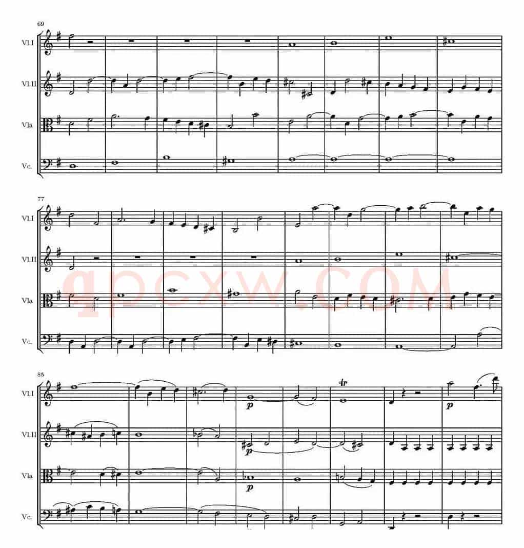 String Quartet KV.387（G大调弦乐四重奏）