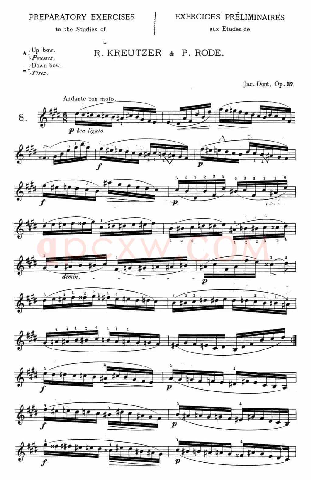 顿特24首小提琴练习曲 作品37—8